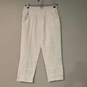 NEON BUDDHA pants capri cropped 100% cotton lagenlook white Sz‎ XS Neutral